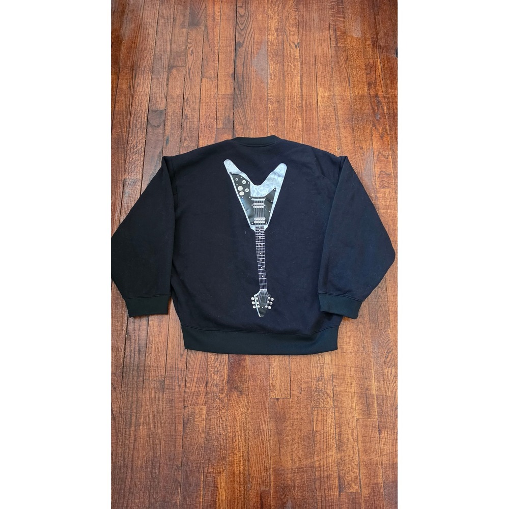 ACNE STUDIO Beta Guitar Black Cotton Oversized Streetwear Sweatshirt sz XS-S - Picture 2 of 9